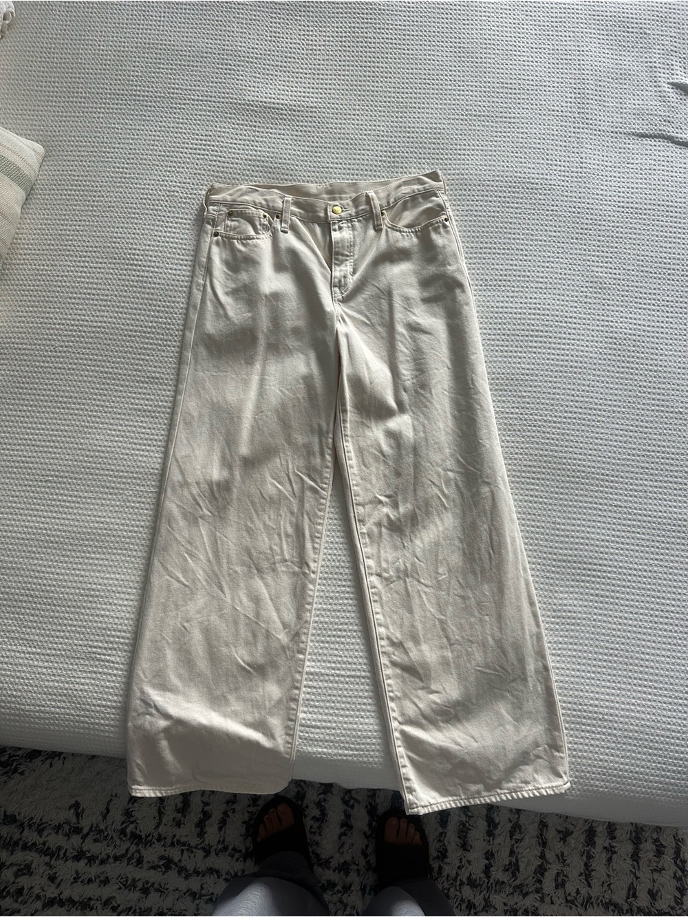 J. Crew ‘84 Low Rise Wide Leg Cream Denim Jeans